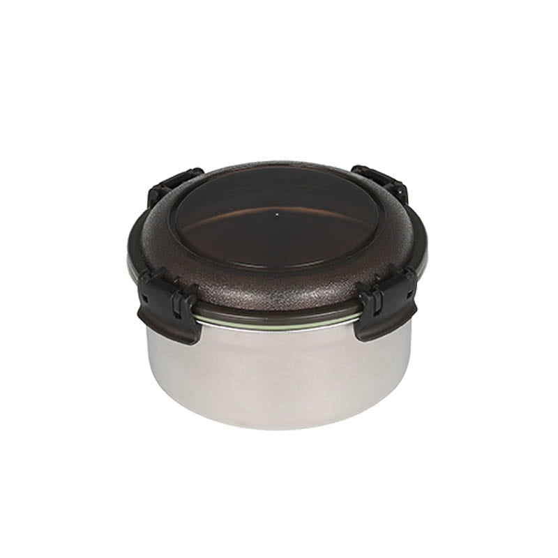 STAINLESS FOOD CONTAINER ROUND M SMOKE
