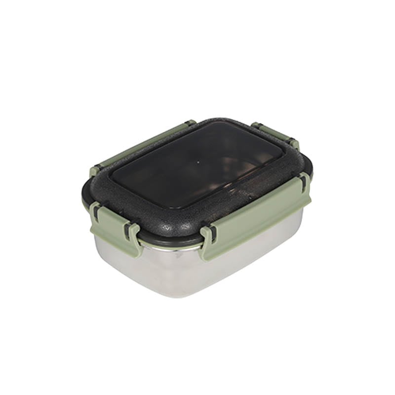 STAINLESS FOOD CONTAINER RECTANGLE M GREEN