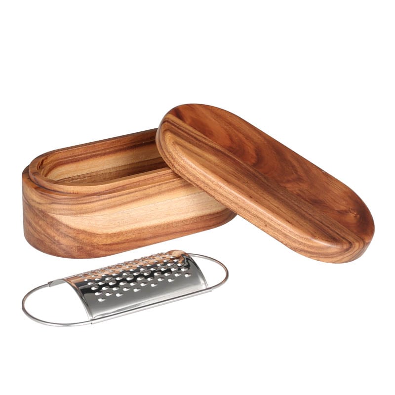 ACACIA WOOD CHEESE GRATER WITH LID