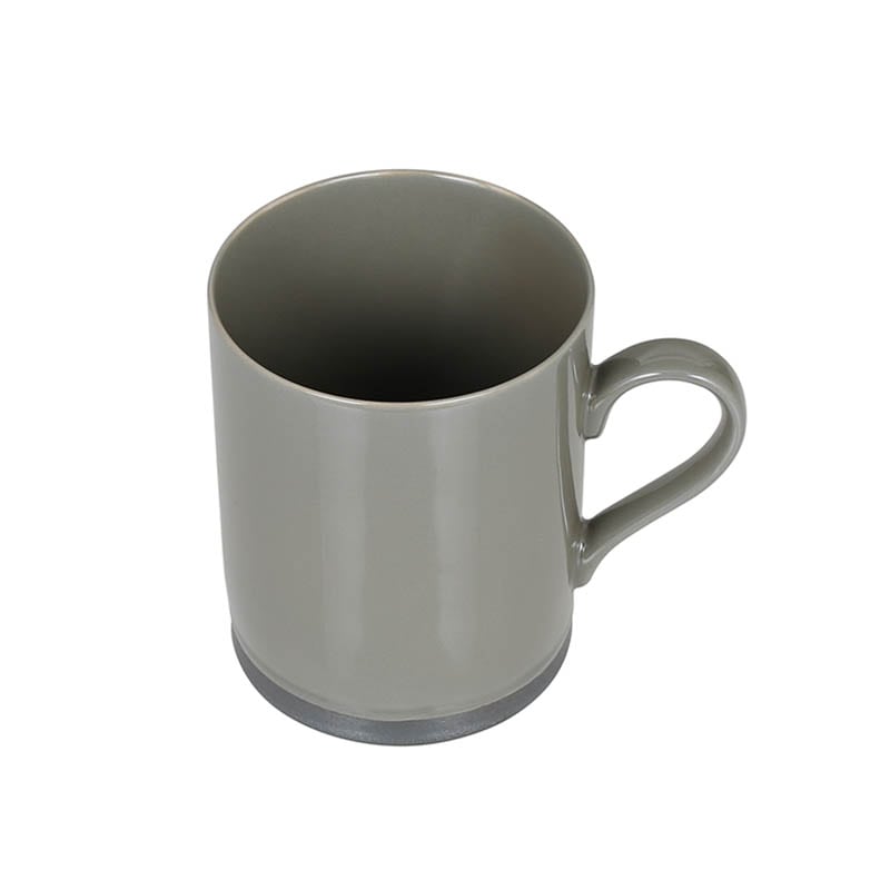 MUG WITH RUST RIM GRAY