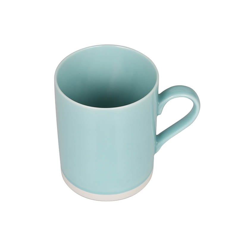 MUG WITH WHITE RIM TURQUOISE