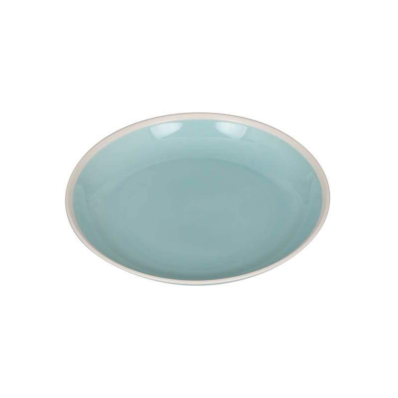 SOUP PLATE WITH WHITE RIM TURQUOISE