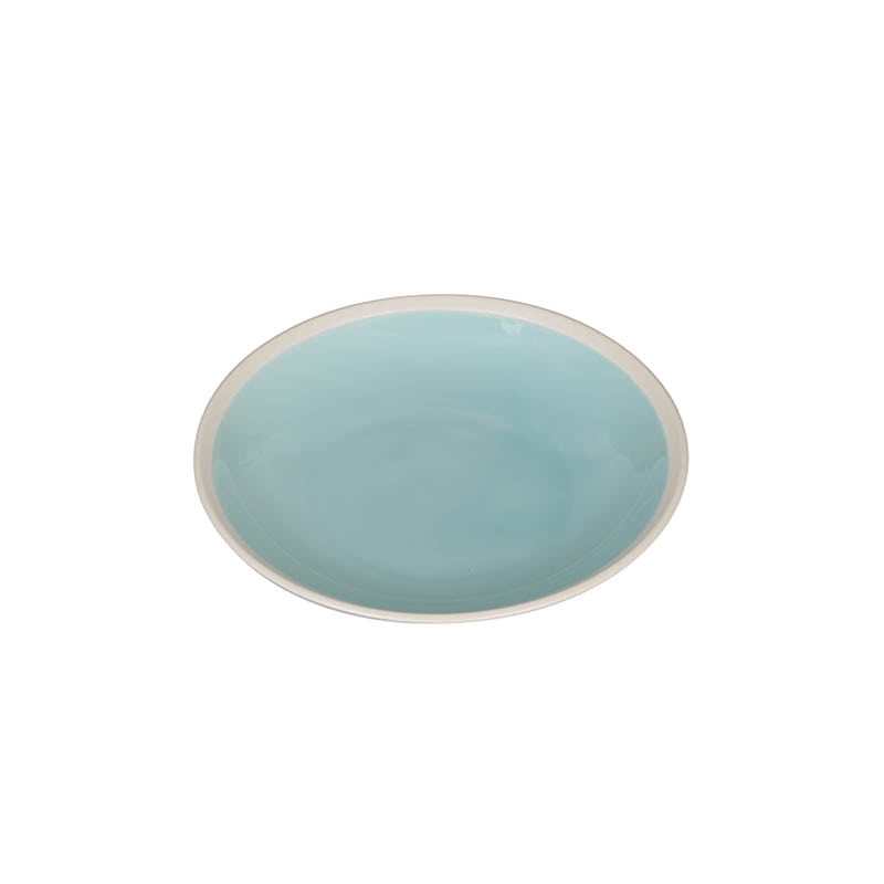 CAKE PLATE WITH WHITE RIM TURQUOISE