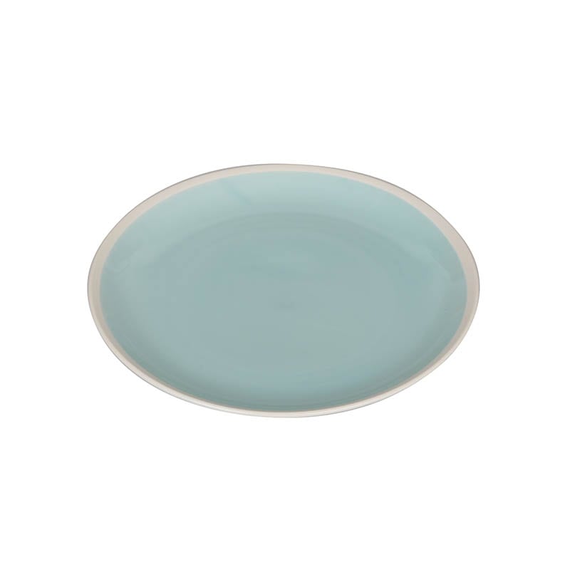 DINNER PLATE WITH WHITE RIM TURQUOISE