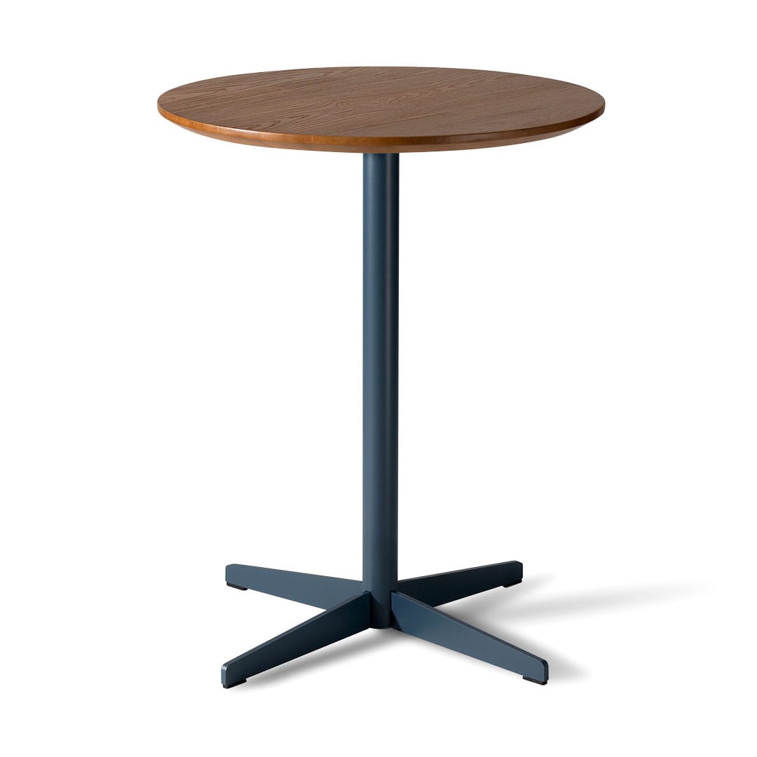 STEEL LEG CAFE TABLE WITH WOODEN TOP
