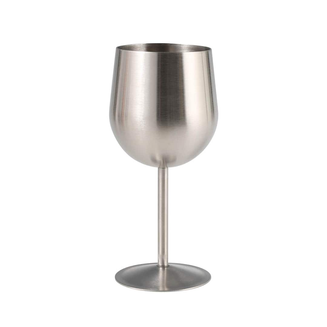 STAINLESS STEEL WINE GLASS SATIN