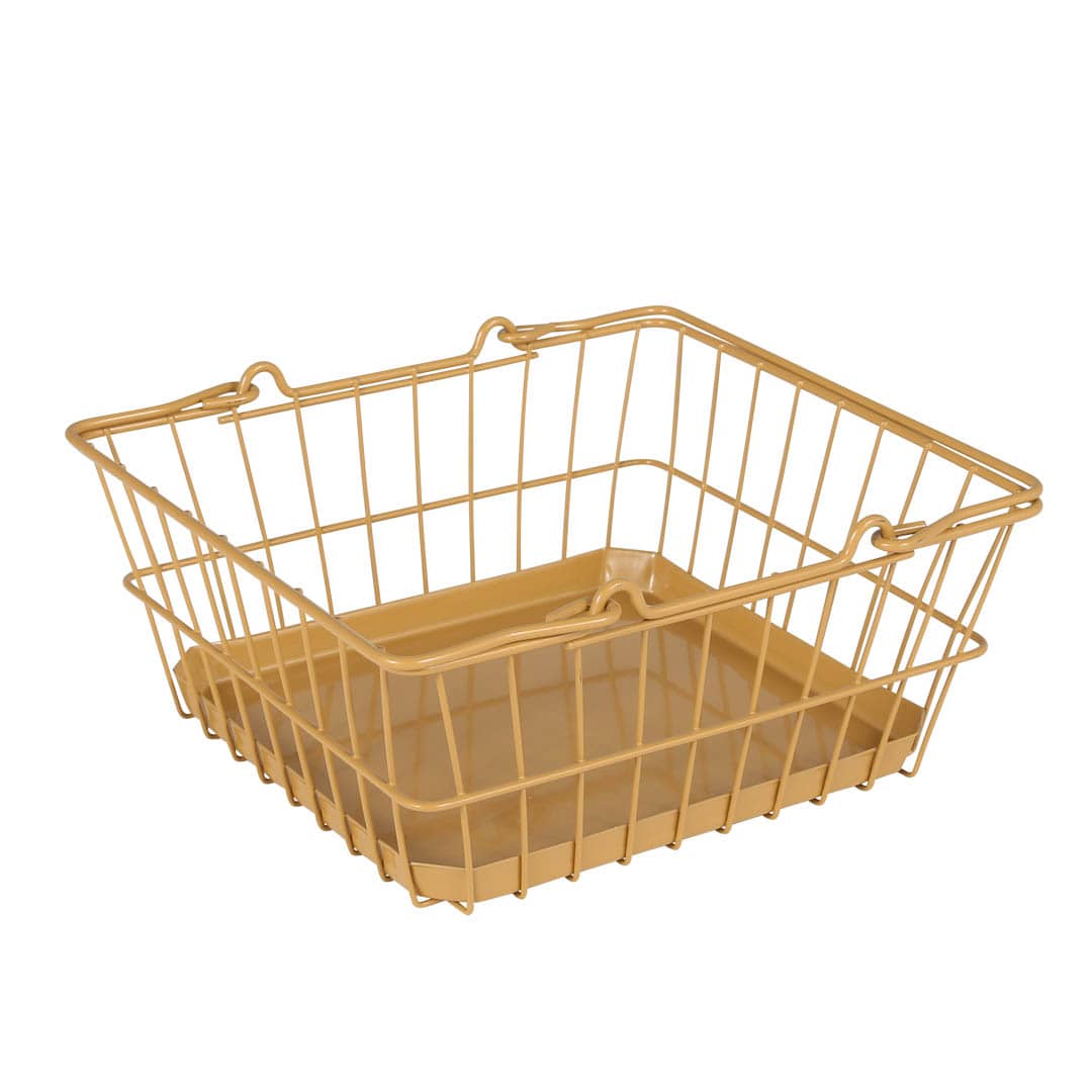 SQUARE BASKET TRAY SAND BEIGE