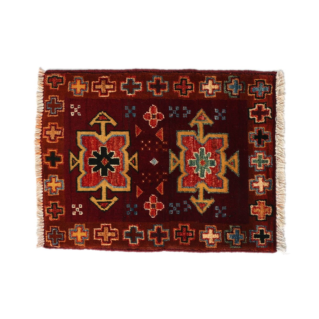 AFGHAN HAND-KNOTTED WOOL RUG A-18 470×600