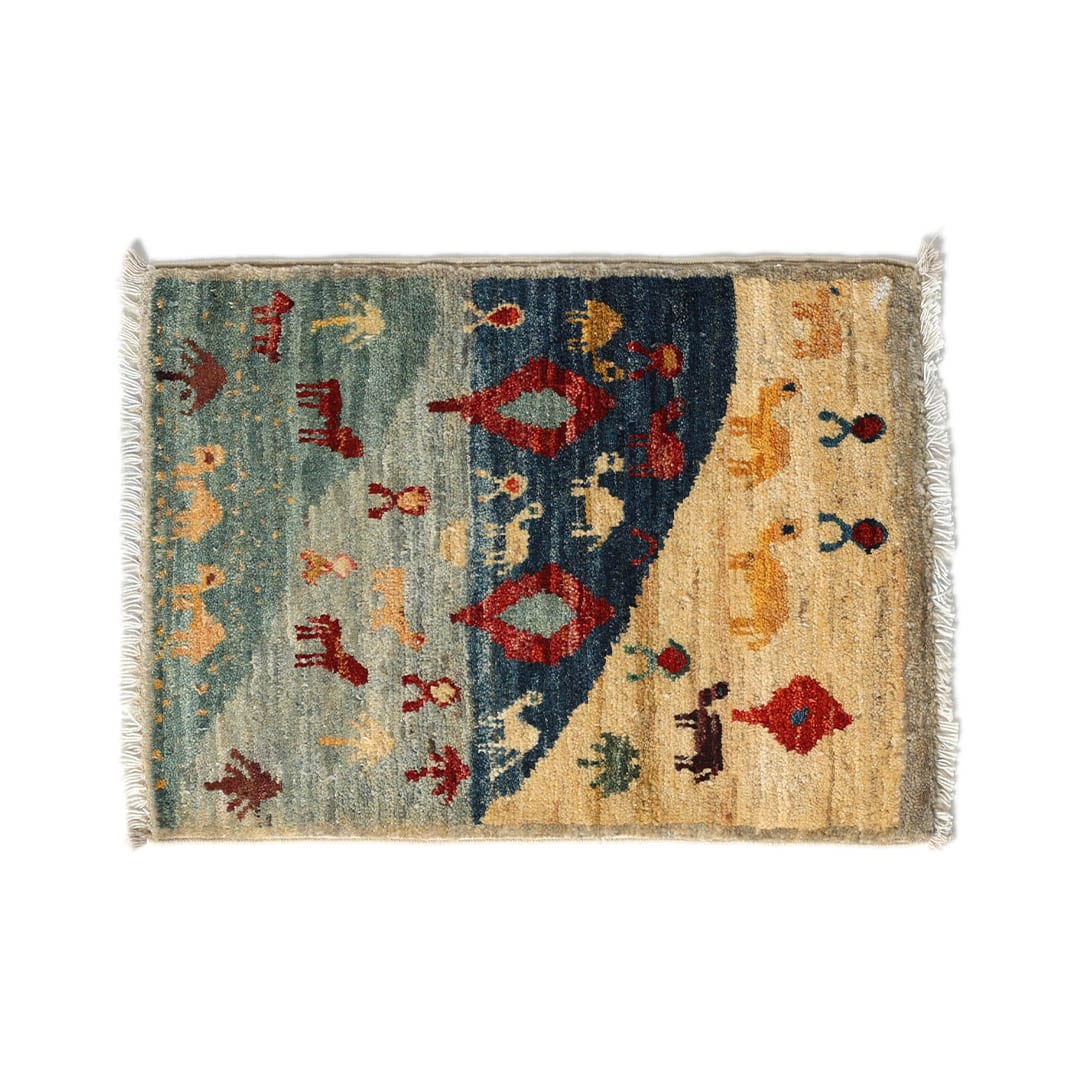 AFGHAN HAND-KNOTTED WOOL RUG A-9 445×600