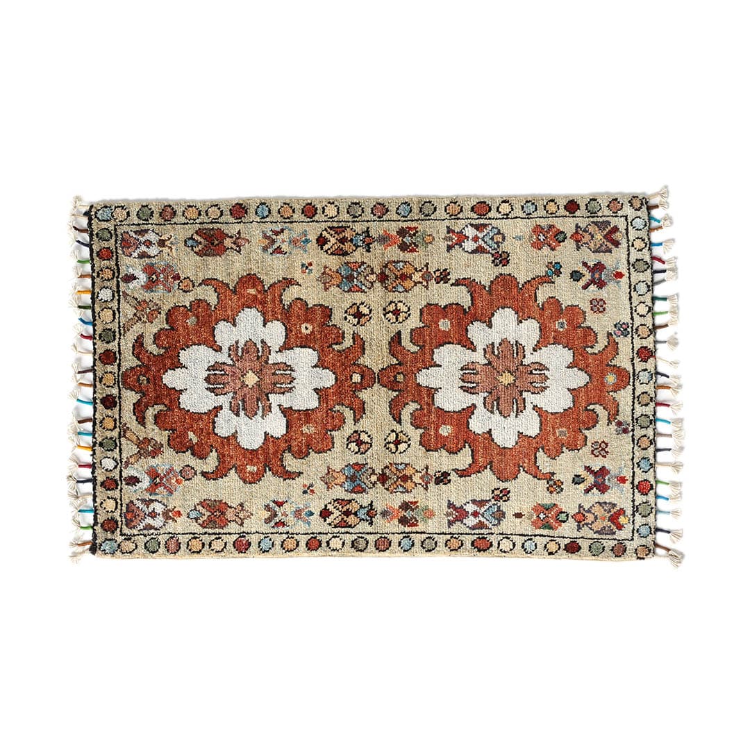 AFGHAN HAND-KNOTTED WOOL RUG C-10 590×910