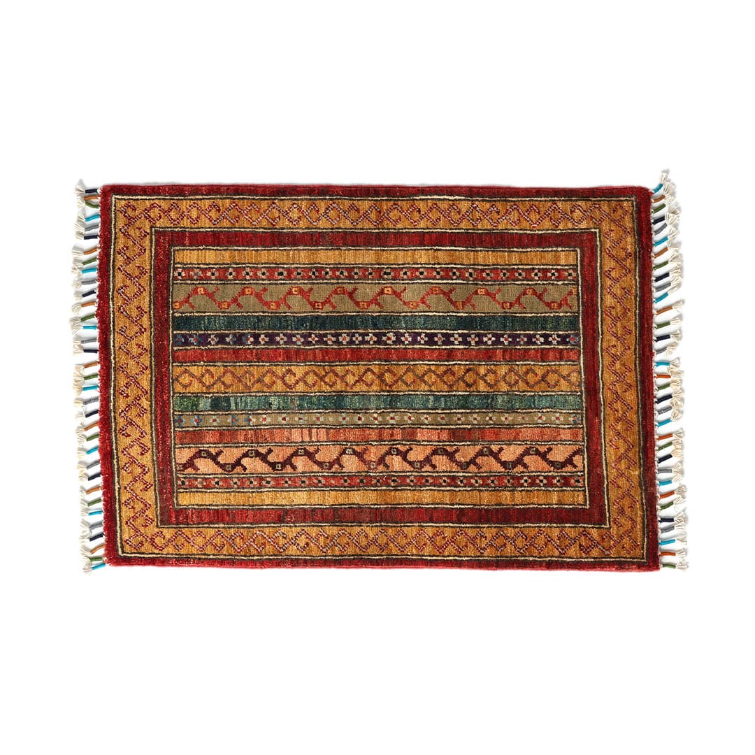 AFGHAN HAND-KNOTTED WOOL RUG C-14 620×895