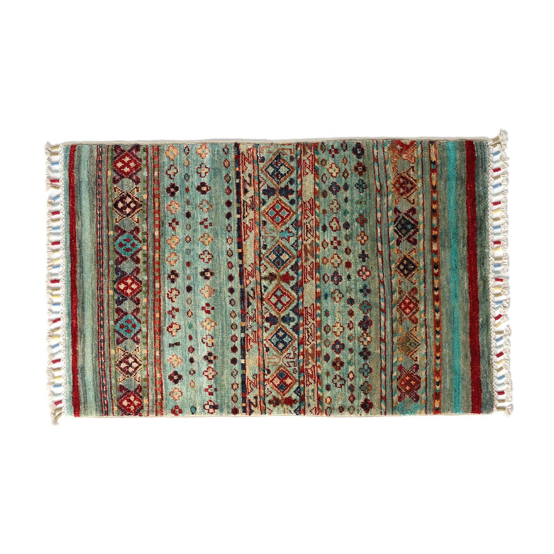 AFGHAN HAND-KNOTTED WOOL RUG C-16 610×940