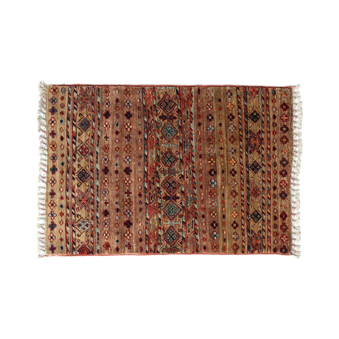 AFGHAN HAND-KNOTTED WOOL RUG C-3 610×875