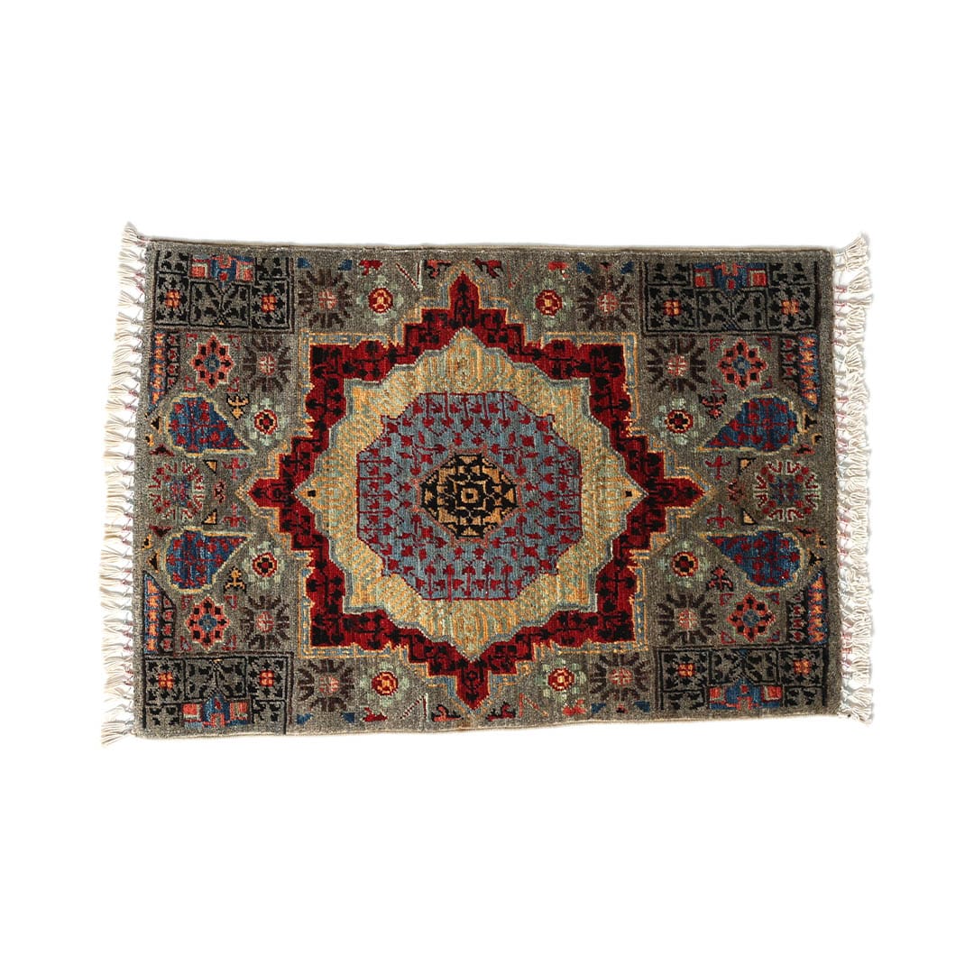 AFGHAN HAND-KNOTTED WOOL RUG C-6 560×805