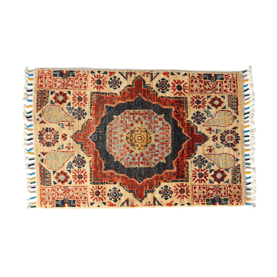 AFGHAN HAND-KNOTTED WOOL RUG C-7 610×920