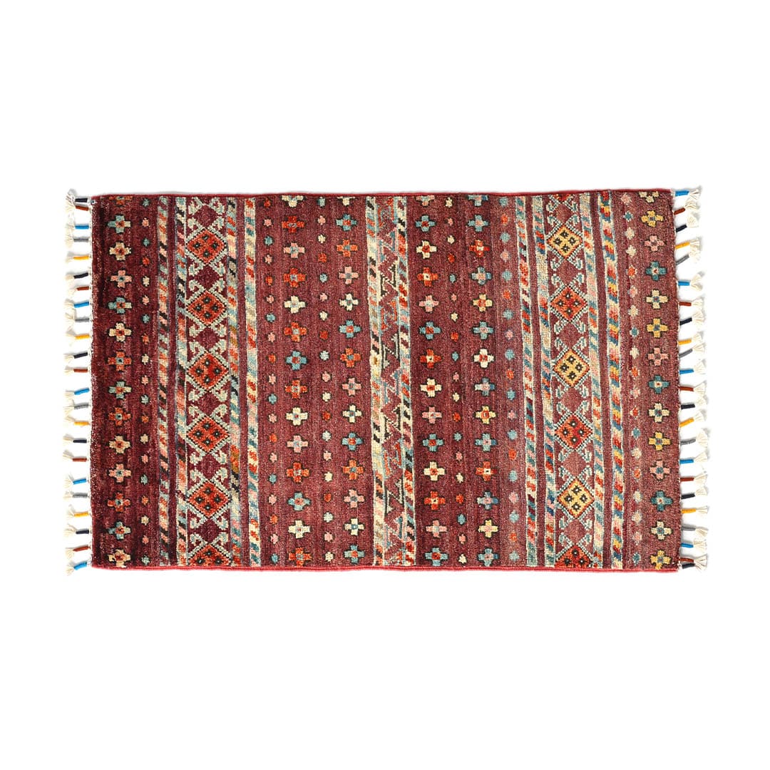 AFGHAN HAND-KNOTTED WOOL RUG C-8 600×930