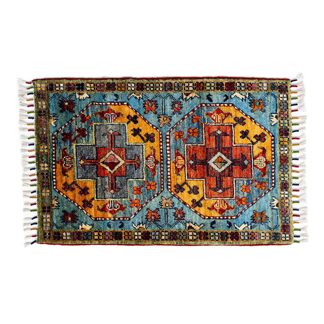 AFGHAN HAND-KNOTTED WOOL RUG C-3 610×940