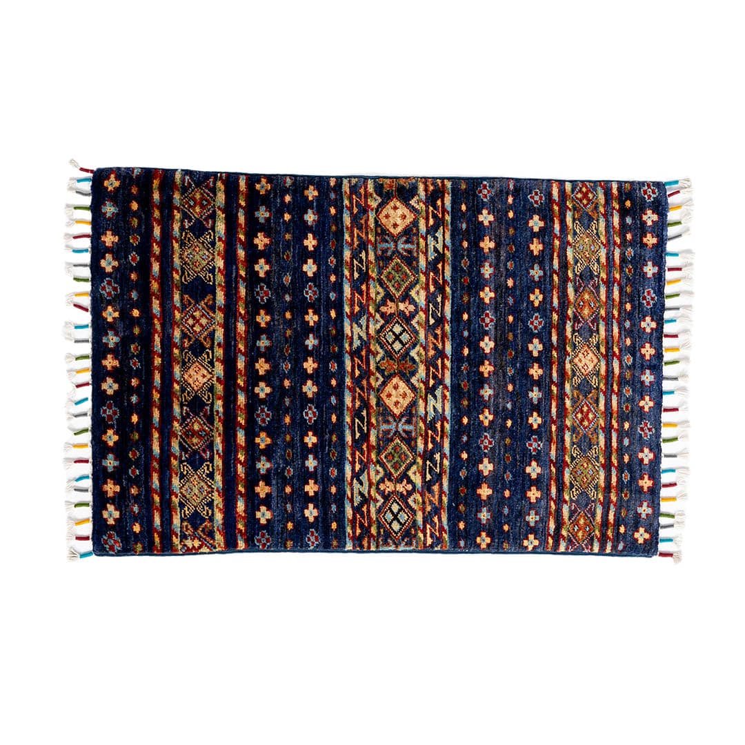 AFGHAN HAND-KNOTTED WOOL RUG C-5 605×905