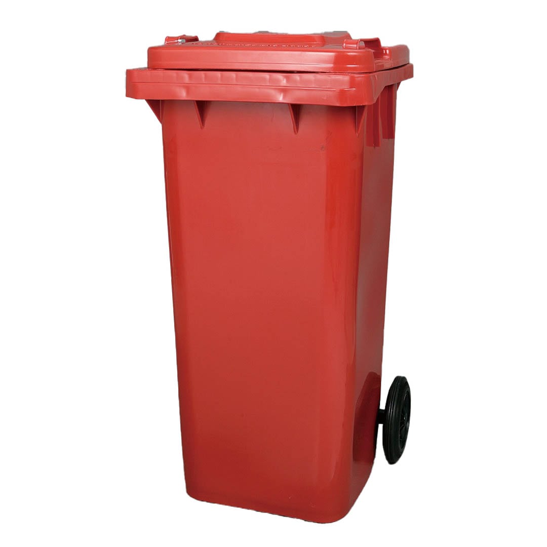 PLASTIC TRASH CAN 120L RED