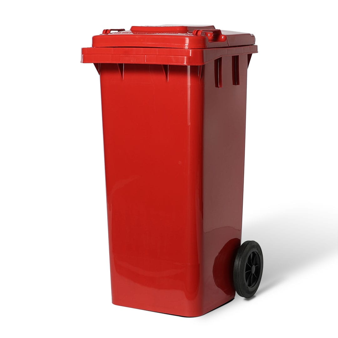 PLASTIC TRASH CAN 120L RED