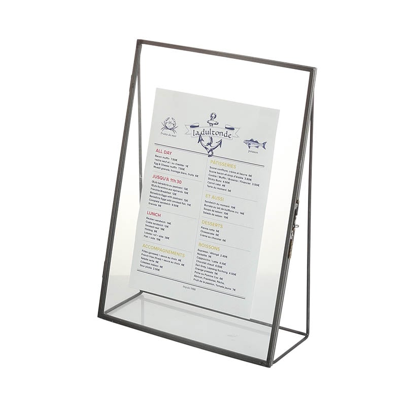 TABLE DOUBLE GLASS FRAME STAND A4