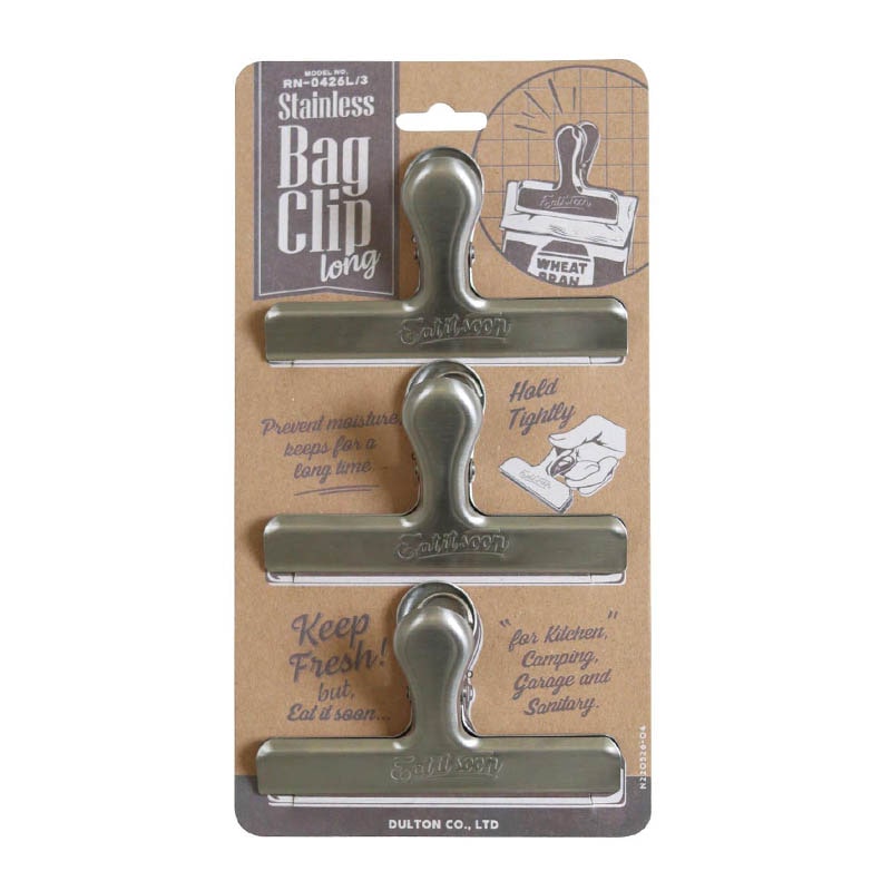 STAINLESS STEEL BAG CLIP LONG SET OF 3