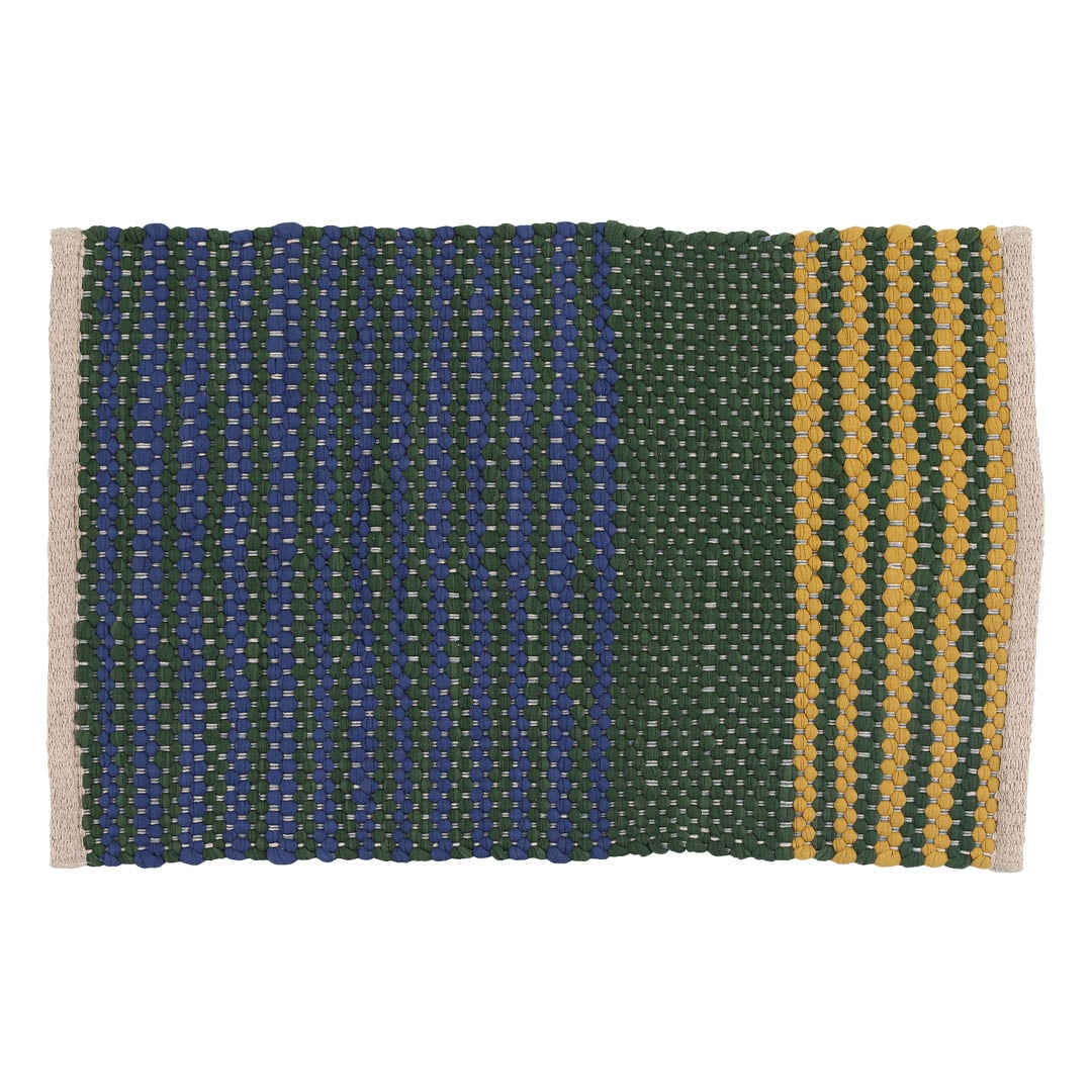 COTTON CHINDI HALF RUG GREEN/BLUE 900×1300