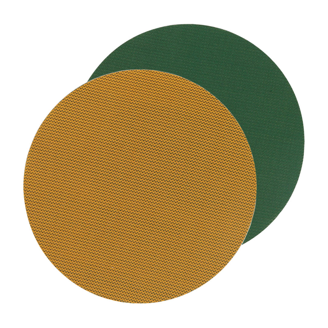 PLACE MAT ROUND YELLOW×DARK GREEN