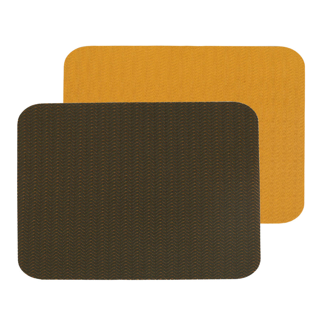 PLACE MAT HERRINGBONE SQUARE DARK GREEN×YELLOW