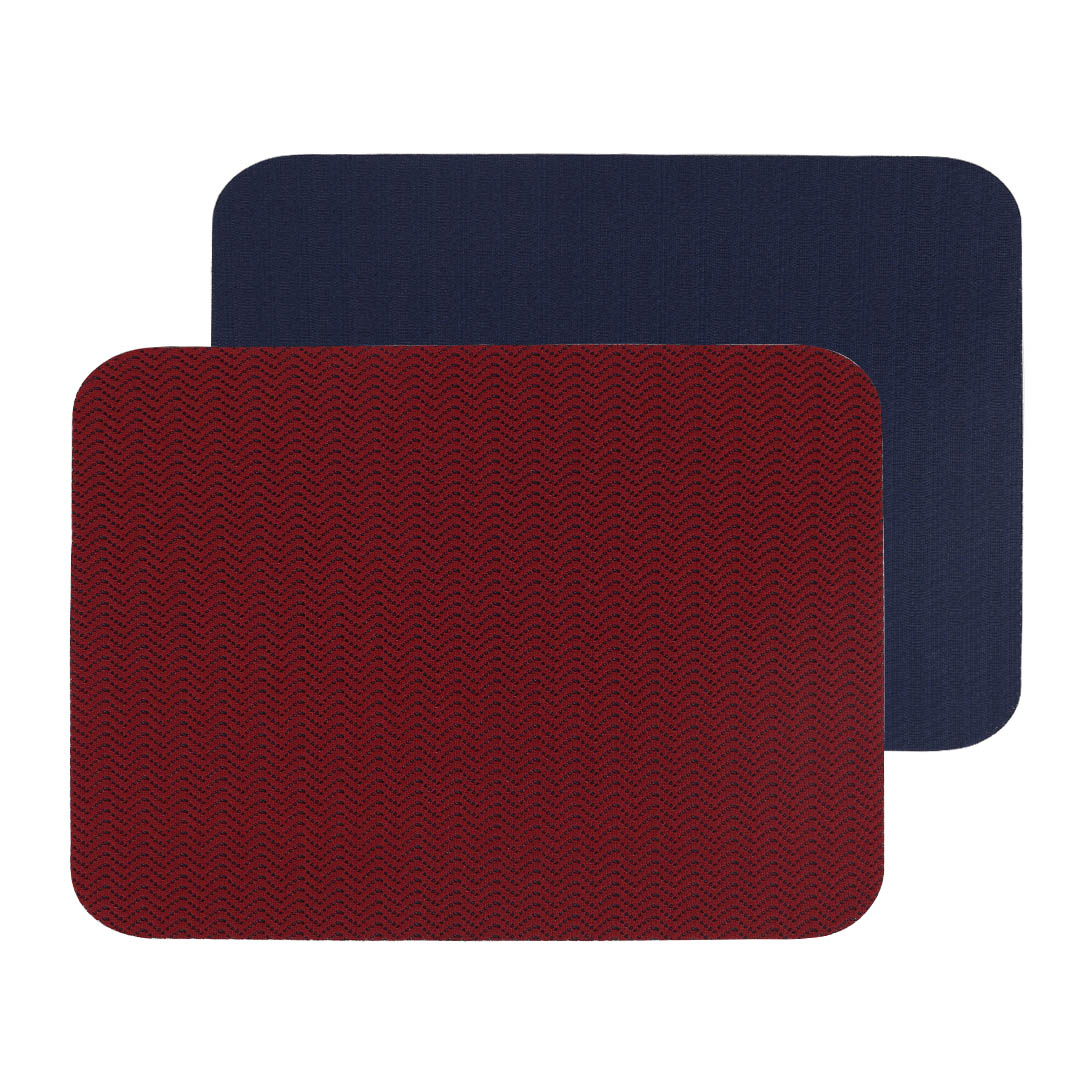 PLACE MAT HERRINGBONE SQUARE RED×NAVY