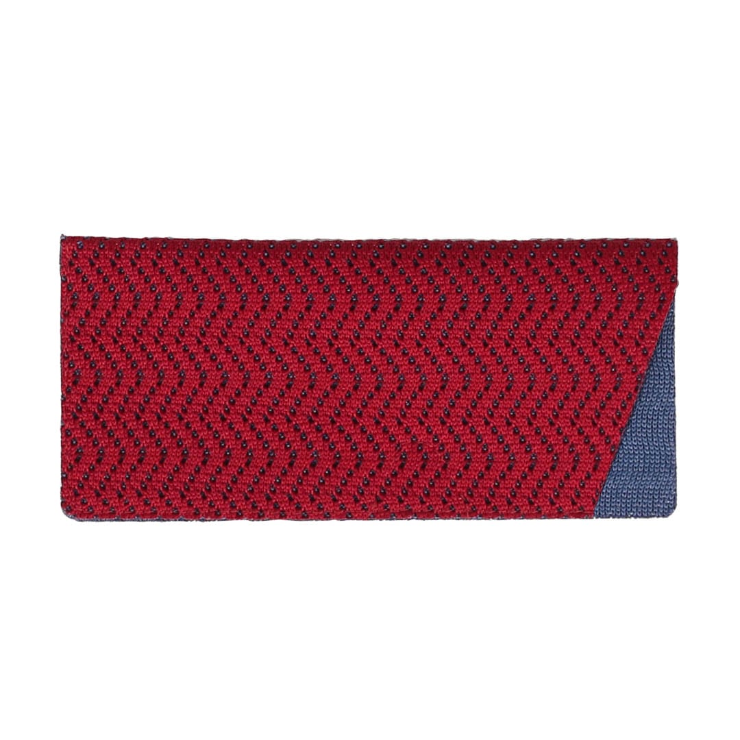 GLASSES CASE HERRINGBONE/RED