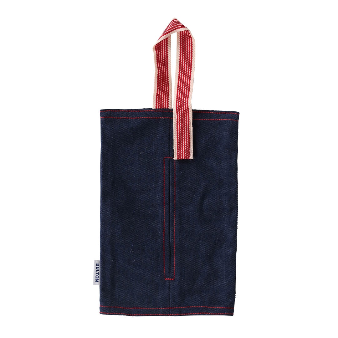 TISSUE CASE STRIPE/NAVY BLUE