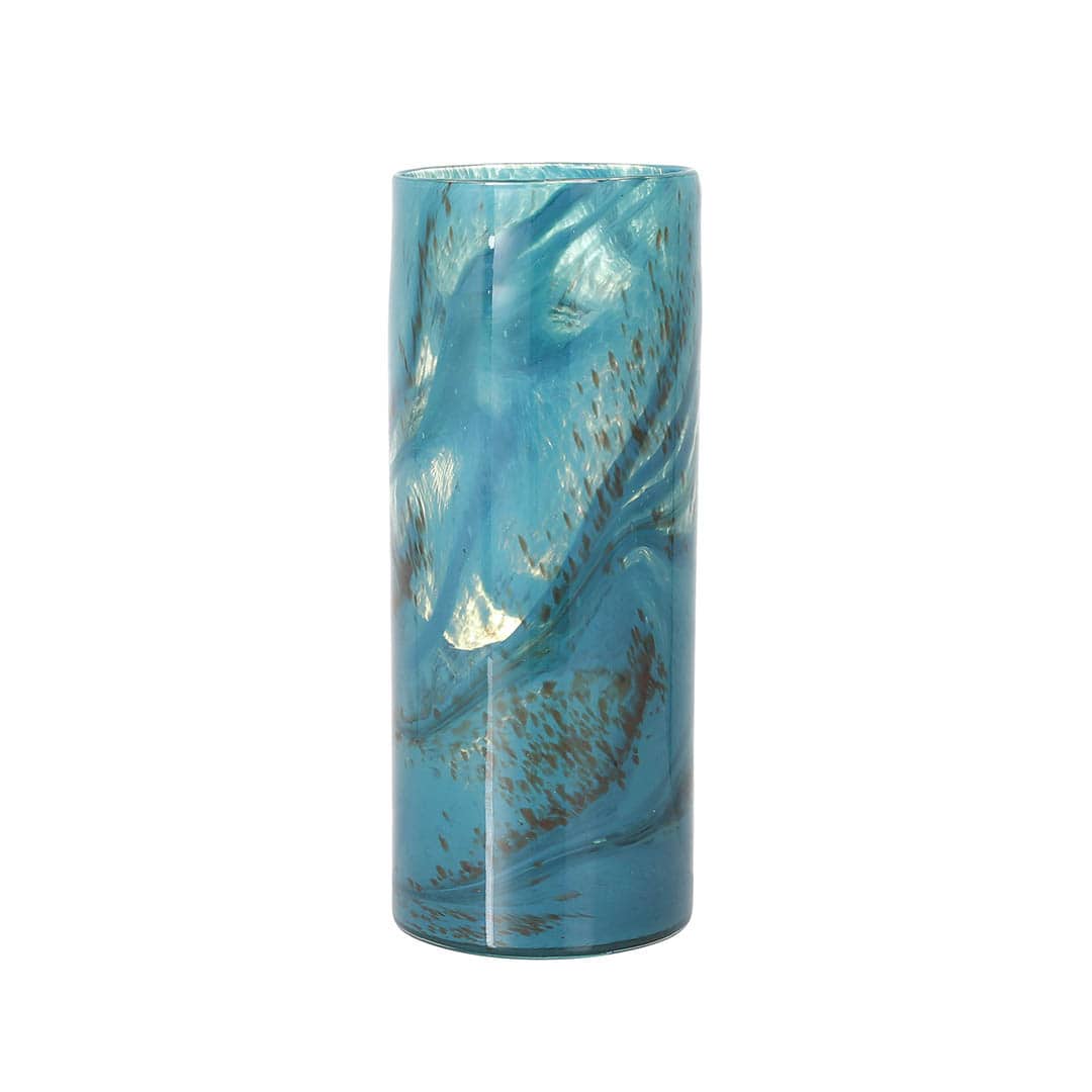 GLASS VASE 300 FLUSSO BLUE