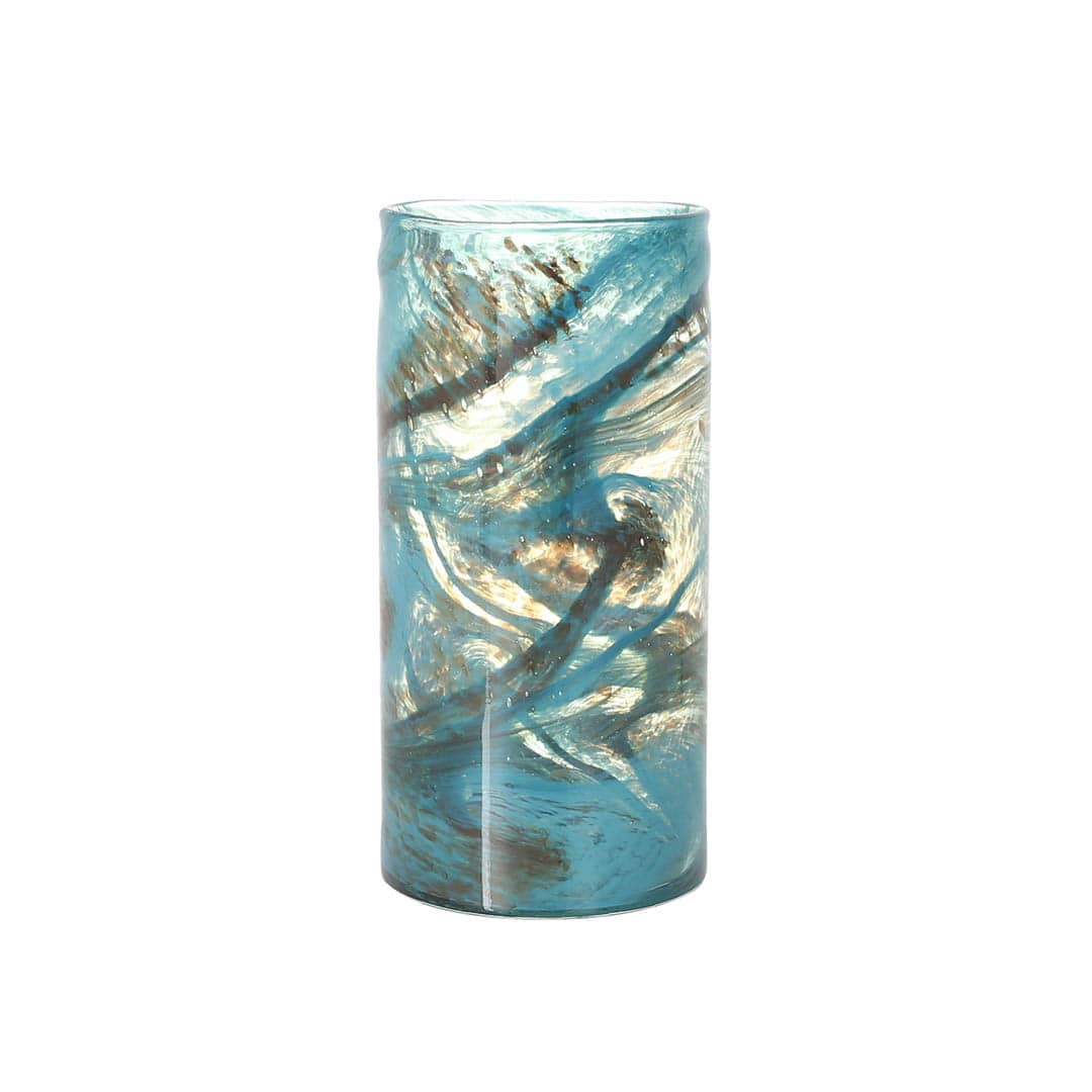 GLASS VASE 250 FLUSSO BLUE