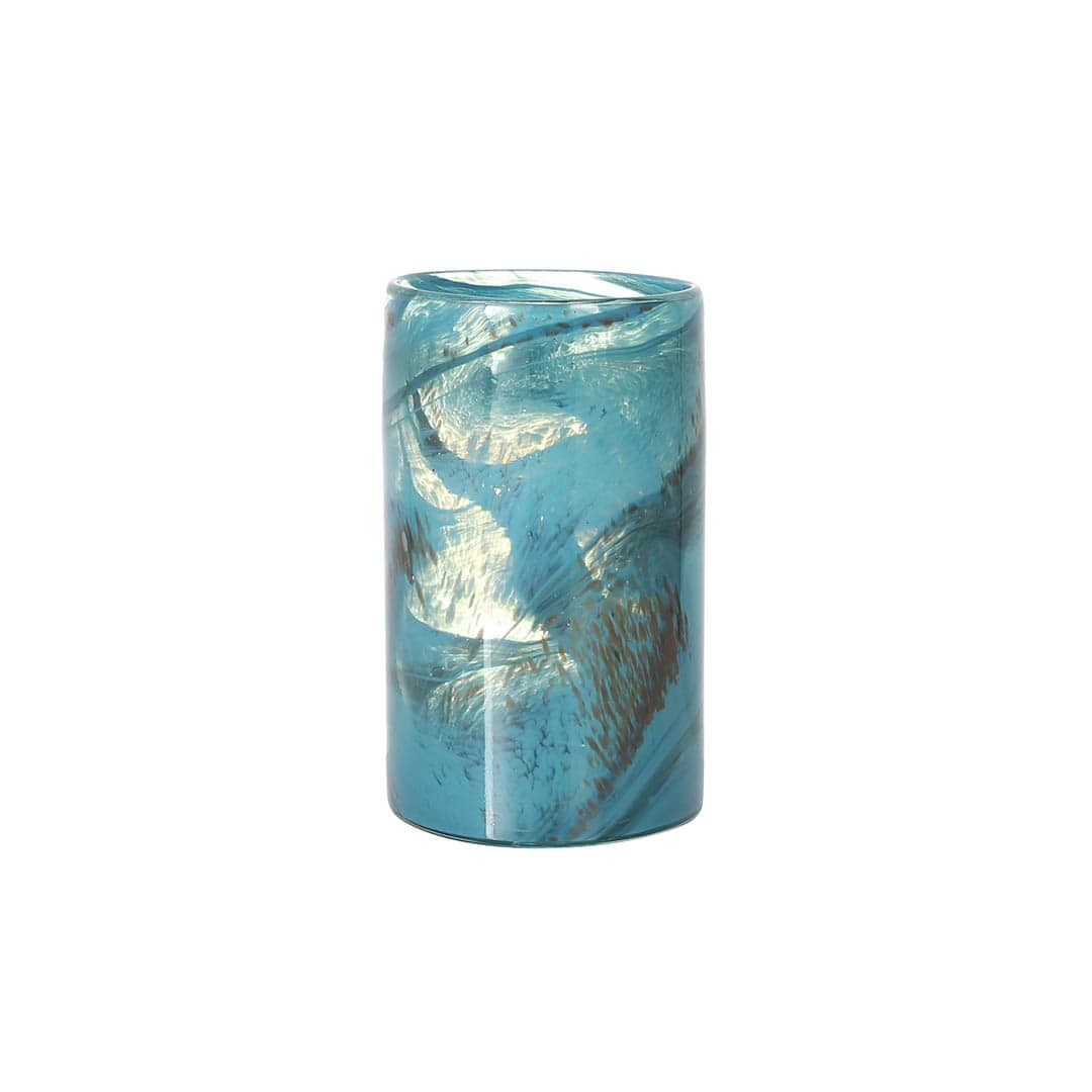 GLASS VASE 200 FLUSSO BLUE