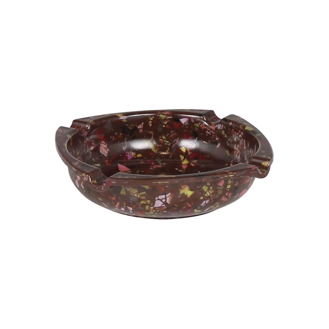 CHIP MIXED MELAMINE ASHTRAY BROWN