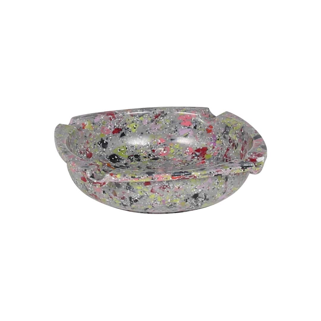 CHIP MIXED MELAMINE ASHTRAY GRAY