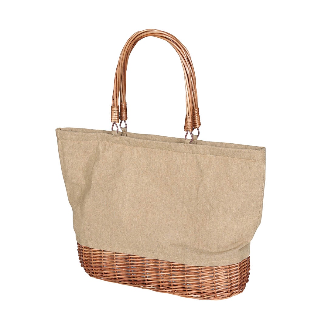 MARKET TOTE BASKET WITH COOLER L NATURAL