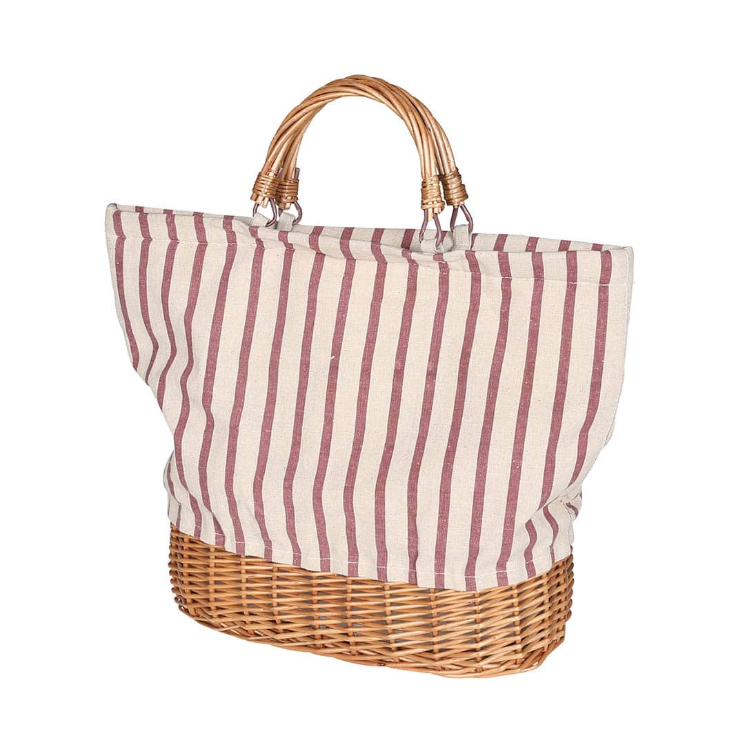 MARKET TOTE BASKET WITH COOLER RED