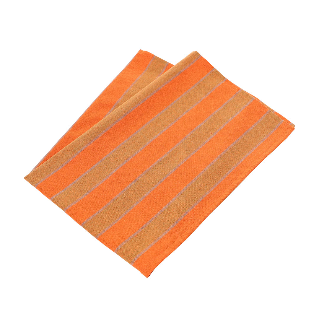 KITCHEN CLOTH BORDER ORANGE/BEIGE