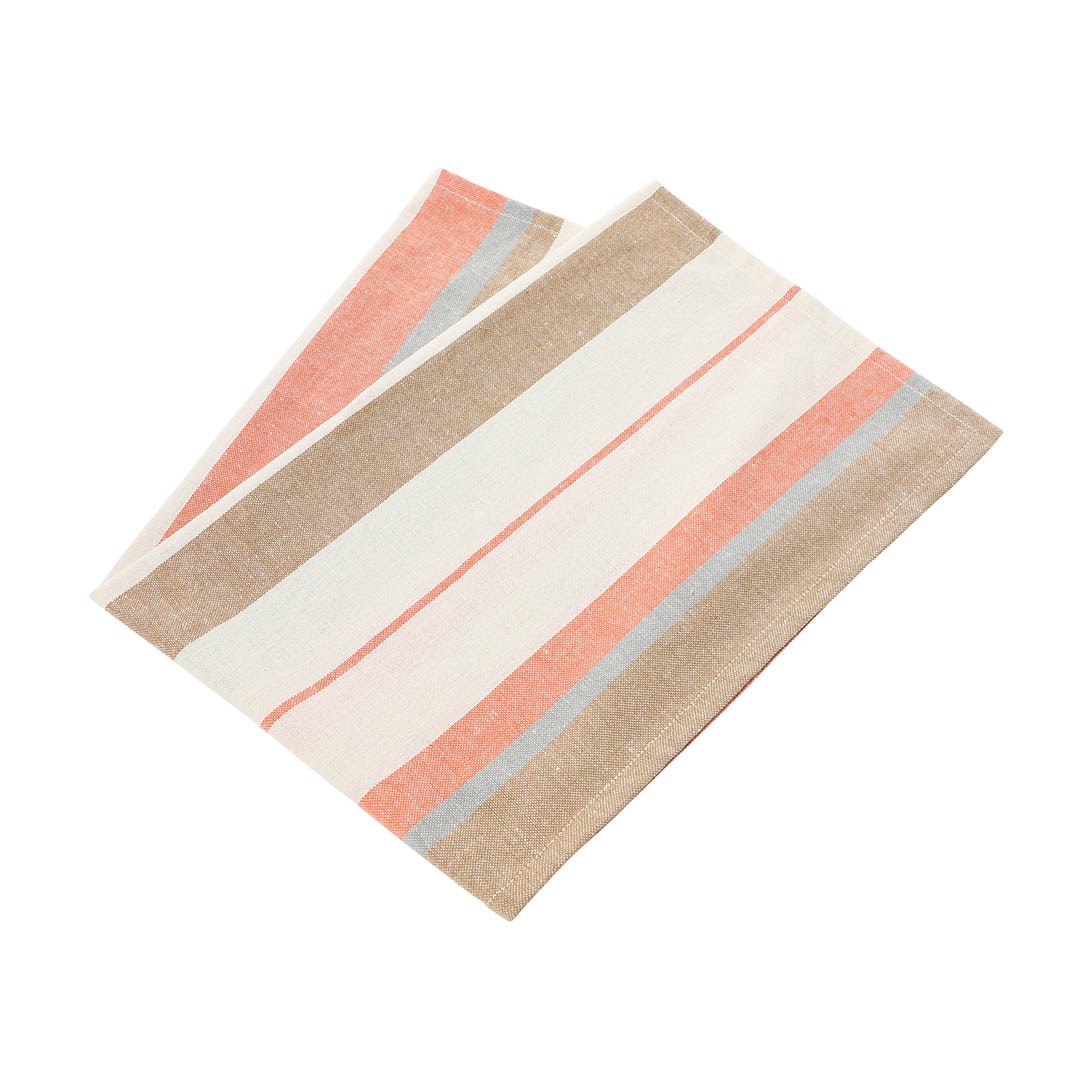 KITCHEN CLOTH STRIPY ORANGE/BEIGE