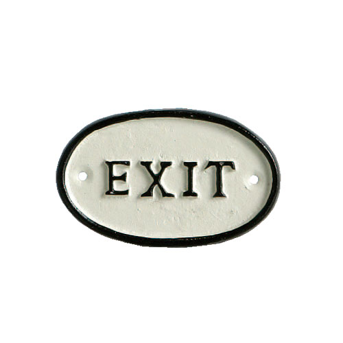 OVAL SIGN "EXIT"