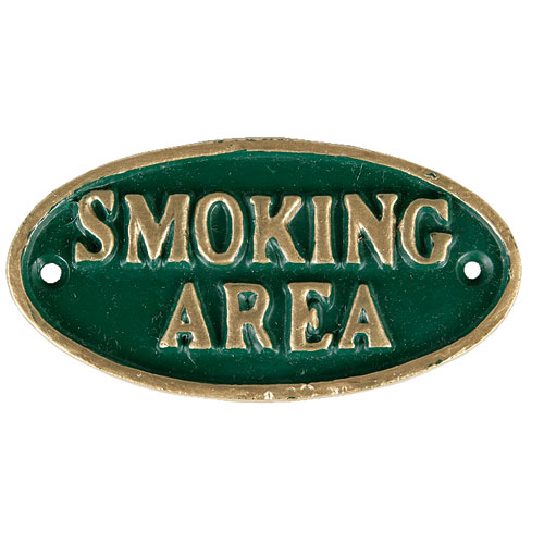OVAL SIGN GN "SMOKING AREA"