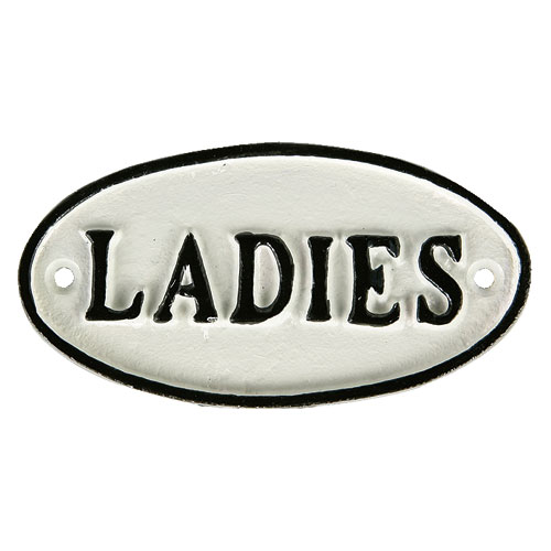 OVAL SIGN WHITE "LADIES"