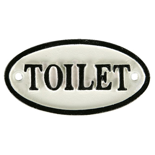 OVAL SIGN WT "TOILET"