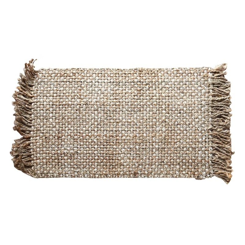 GRID JUTE MAT HAND WEAVE 600x900 NATURAL/IVORY