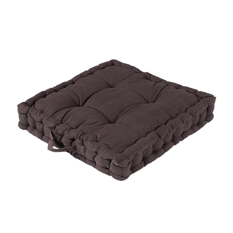 WASHED COTTON SQUARE BOX CUSHION PURPLE