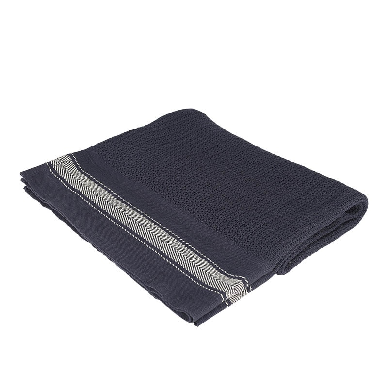 LENO WEAVE BLANKET NAVY