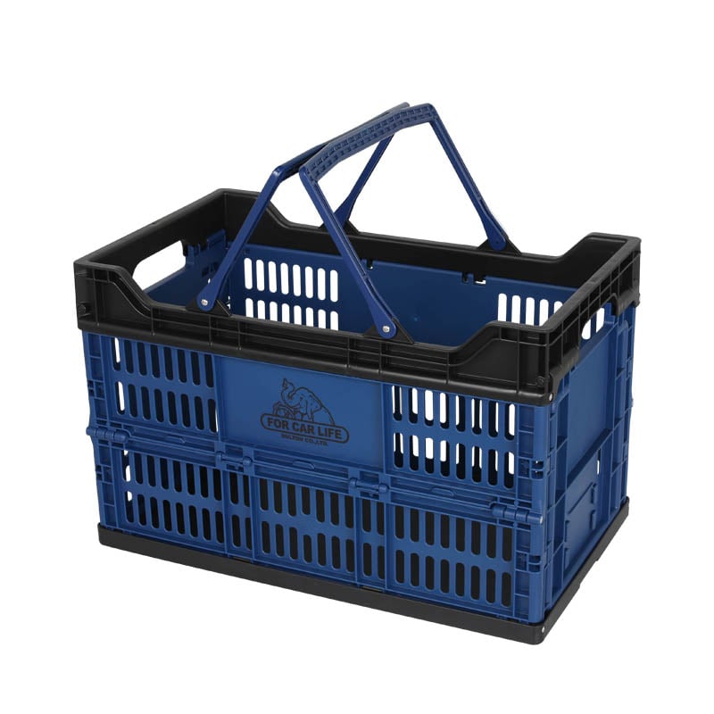 FOLDING SHOPPING BASKET 30L NAVY