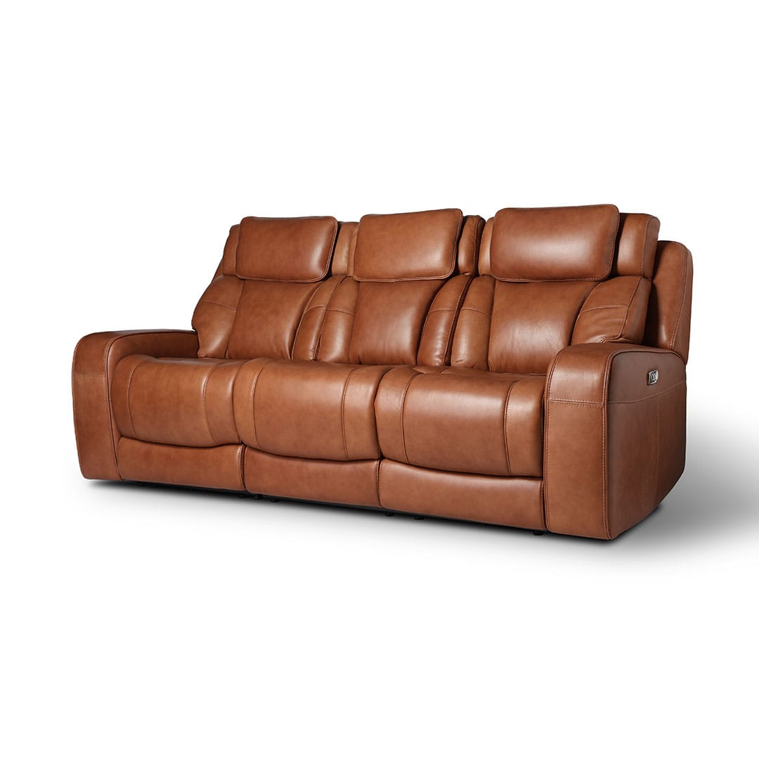 ELECTRIC RECLINING LEATHER SOFA WITH BLUETOOTH SPEAKER